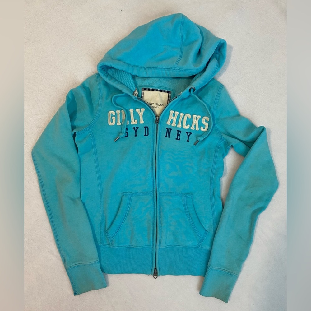 Hollister Gilly Hicks Zip Up Sweat Shirt XS Blue